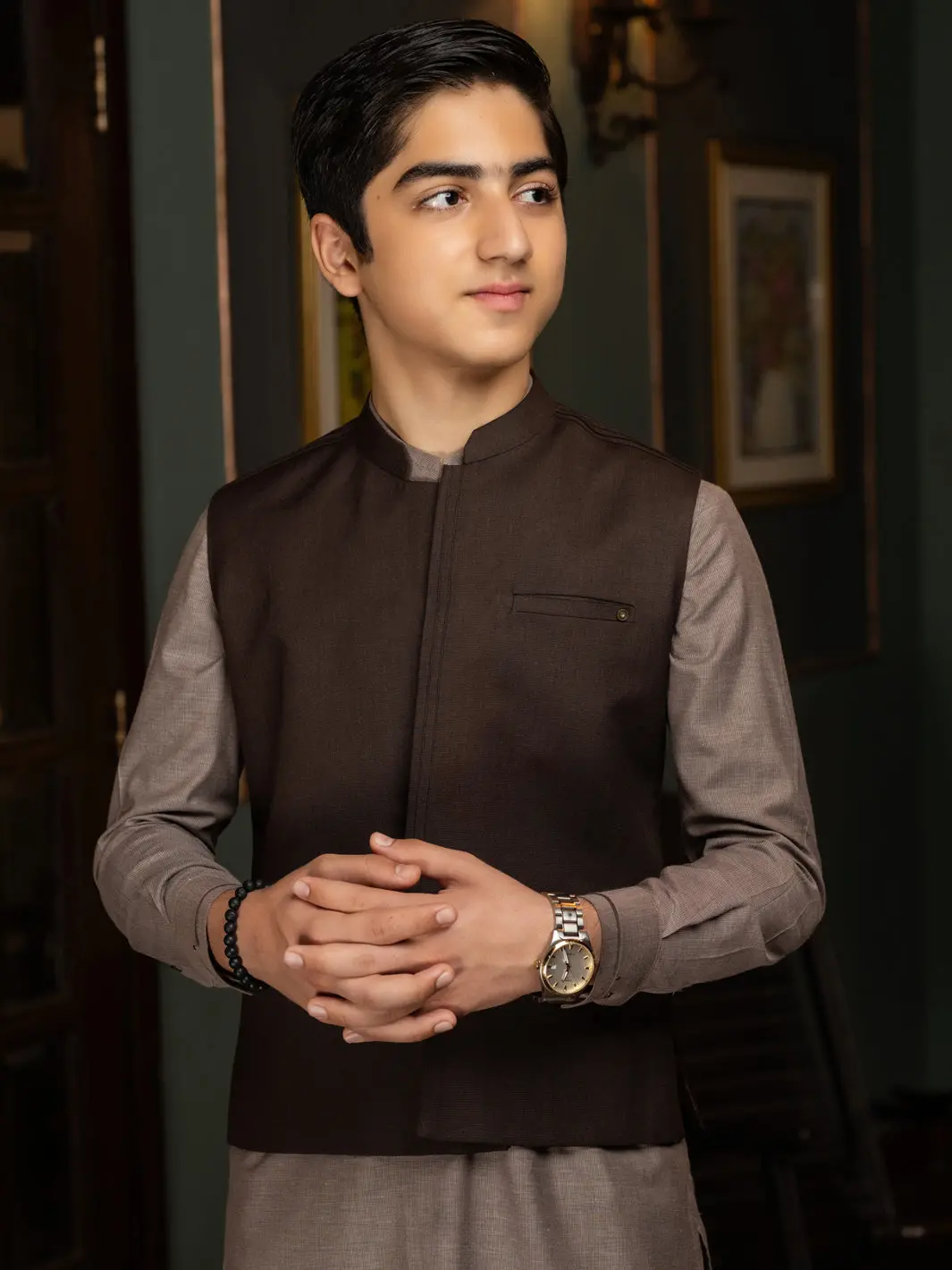 Dark Brown Blended Waistcoat - Alt-Wc-016 1