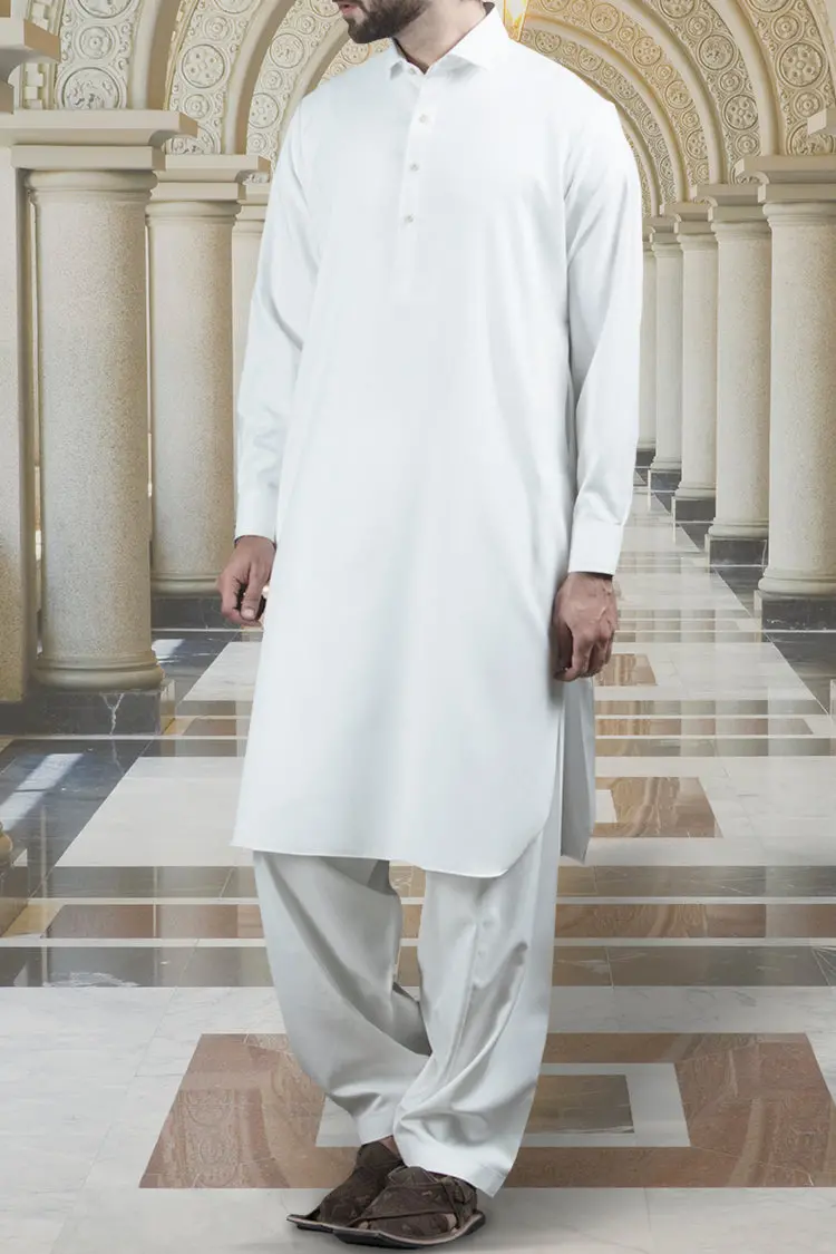 Off White Blended Kameez Shalwar - Alwa-Ks-115 1
