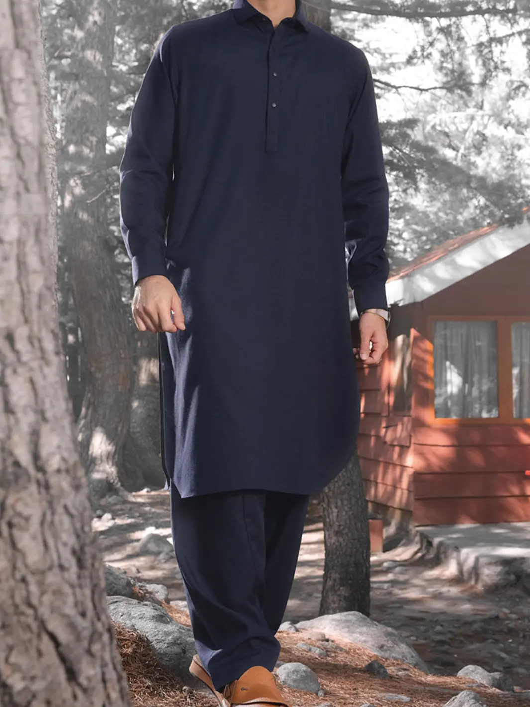 Blue Blended Kameez Shalwar - Alwa-Ks-162 1