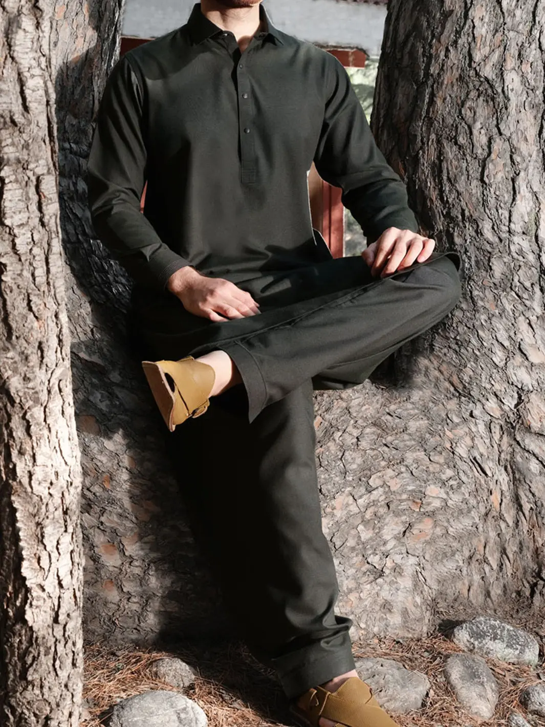 Green Blended Kameez Shalwar - Alwa-Ks-163 1