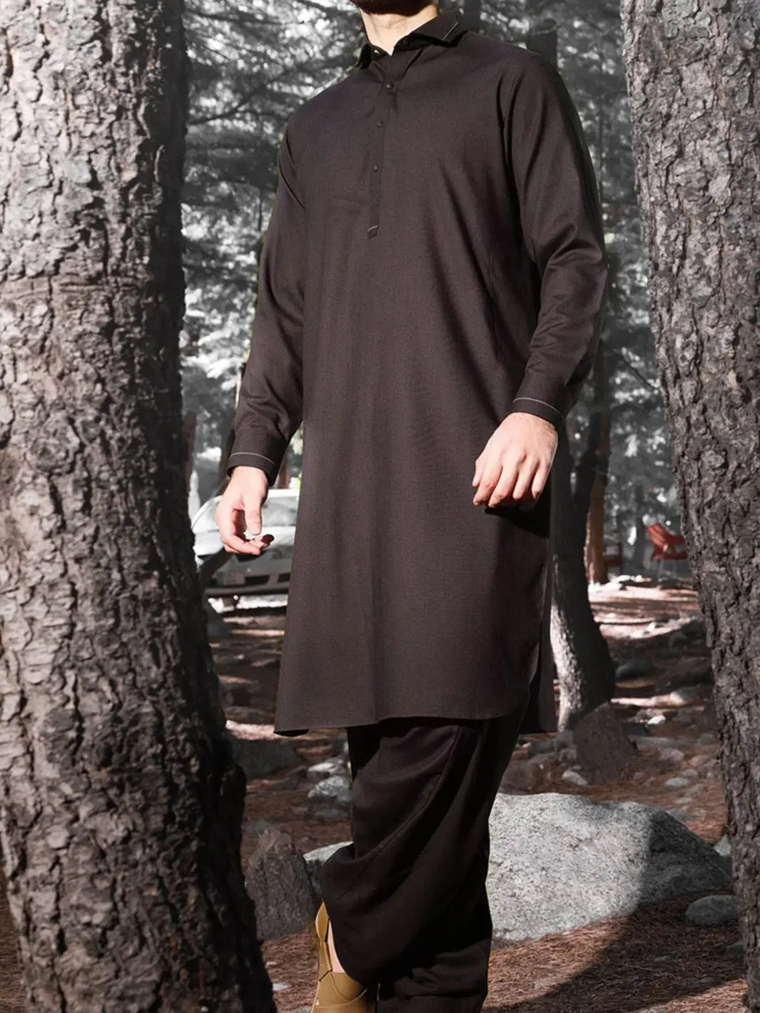 Black Blended Kameez Shalwar - Alwa-Ks-164 1