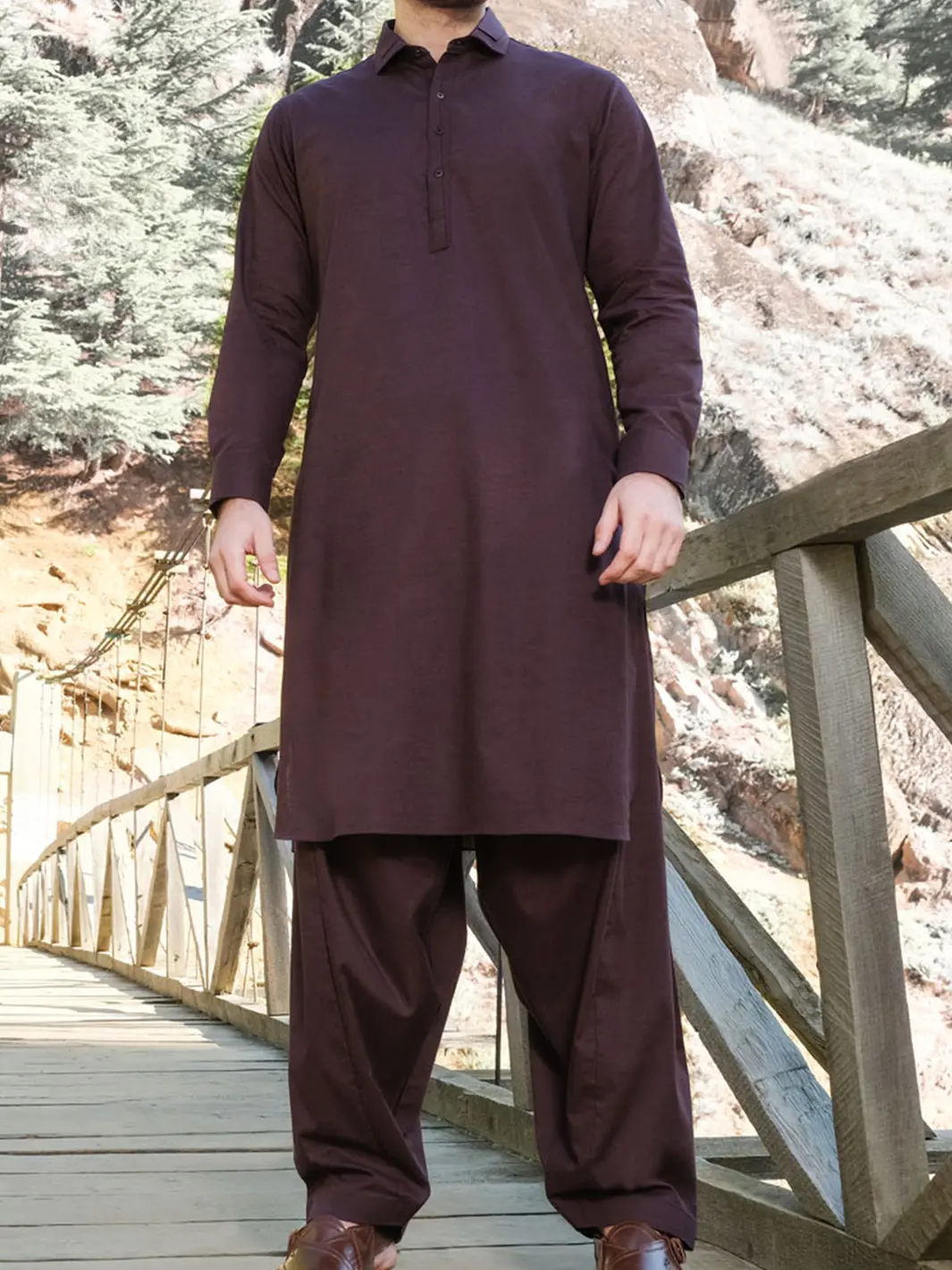 Purple Blended Kameez Shalwar - Alwa-Ks-170 1