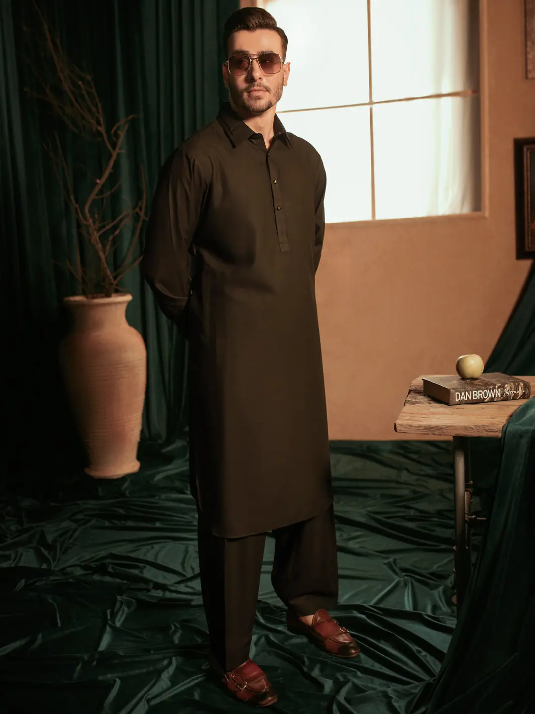 Black  Blended Kameez Shalwar - Alwa-Ks-400 1