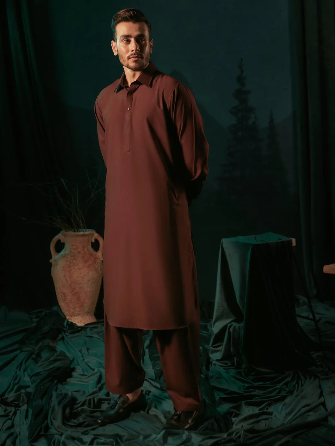 Maroon Kameez Shalwar - Alwa-Ks-411 1