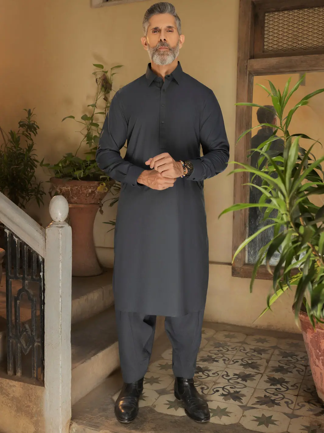 Teal Blended Kameez Shalwar - Alwa-Ks-490 1
