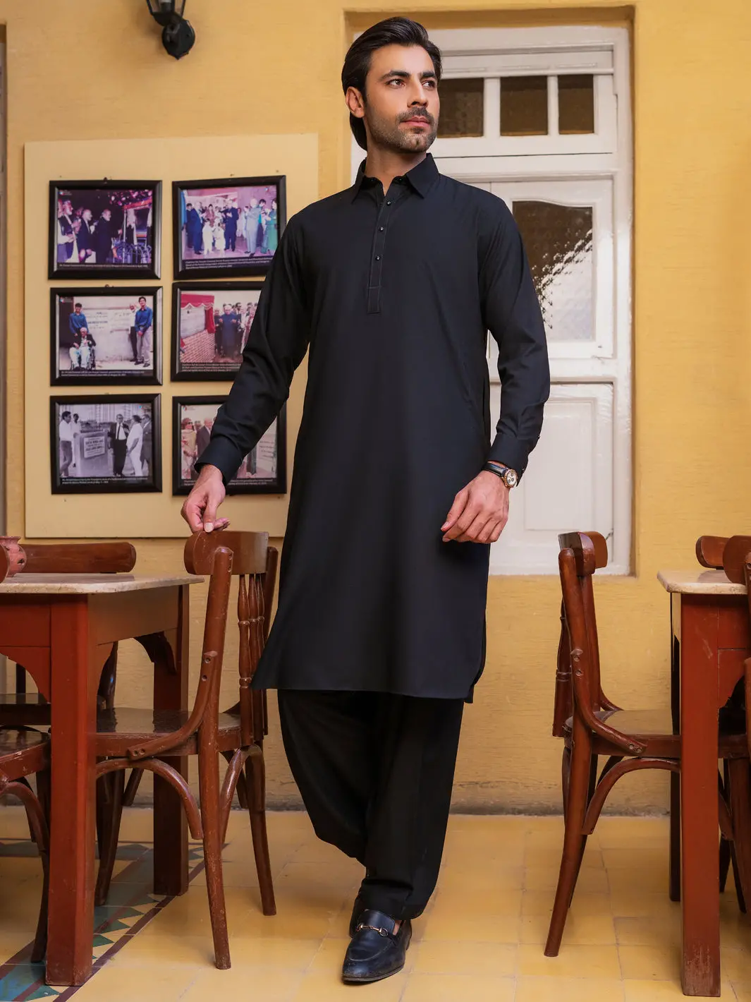 Black Blended Kameez Shalwar - Alwa-Ks-523 1