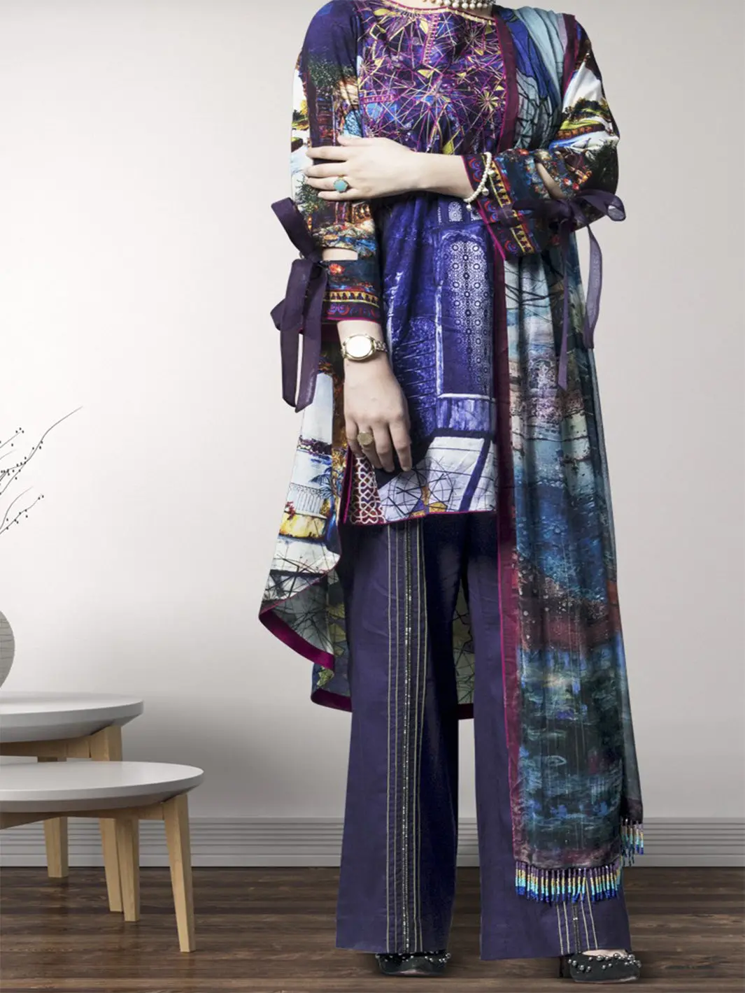 Purple 3Pc Unstitched - Awp-3Ps-174 1