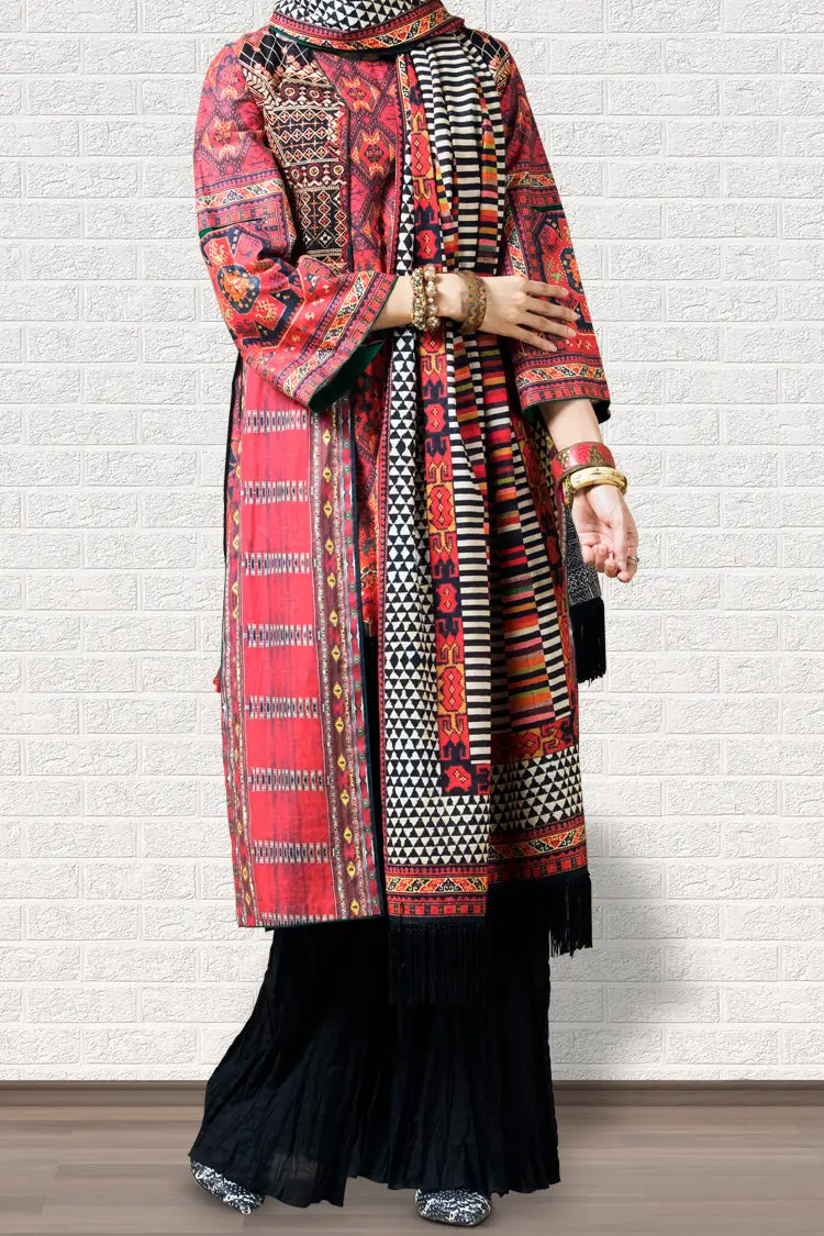 Red Cambric 2Pc Unstitched - Awp-2Ps-198 1