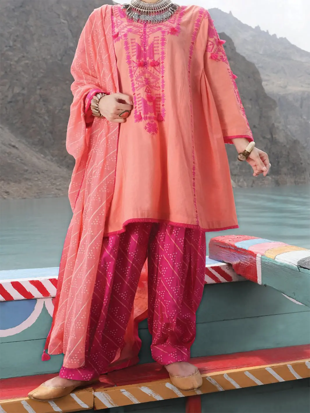 Pink Karandi 3Pc Unstitched - Awp-228 1