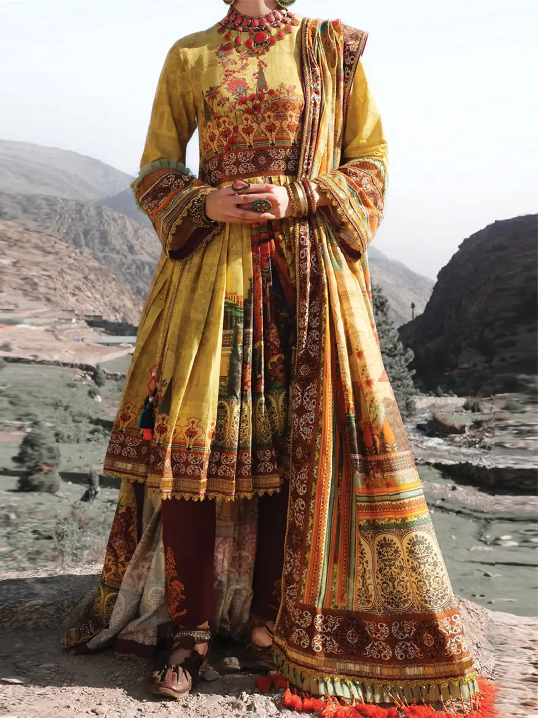 Yellow Cambric 2Pc Unstitched - Awp-236 1