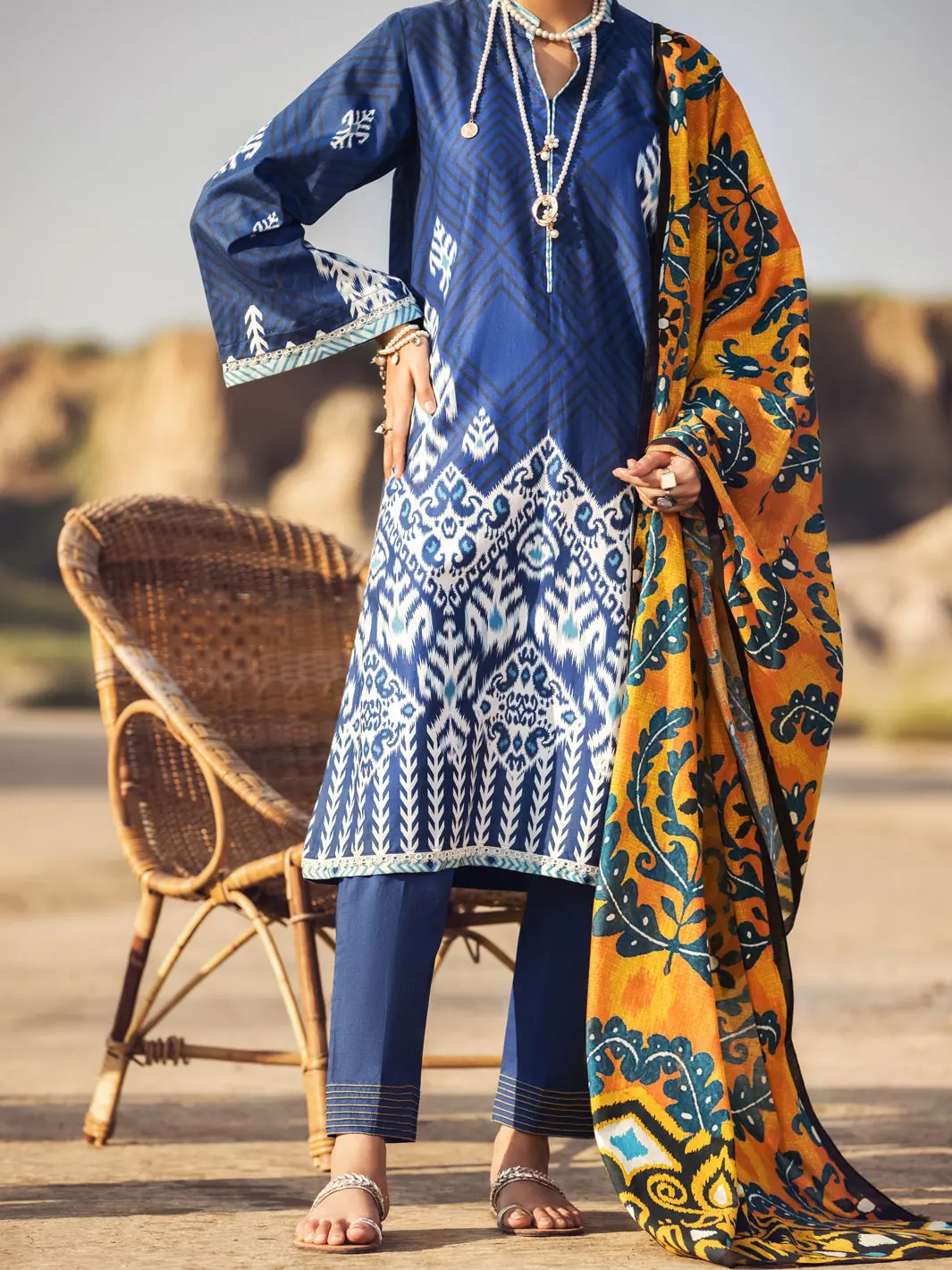 Blue Cambric 3Pc Unstitched - Awp-3Ps-324 1