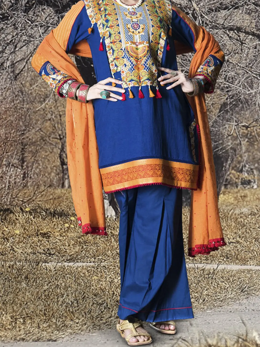 Royal Blue 3Pc Unstitched - Awp-3Ps-178 1