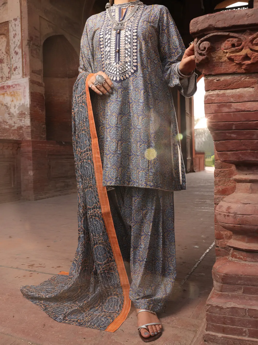 Blue Cambric Stitched 3Pc - Awp-3Ps-501 1