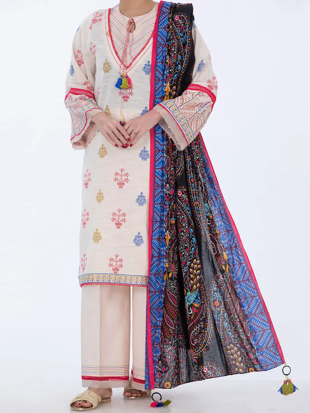 Off White Khaddar Unstitched 3Pc - Awp-3Ps-515 1