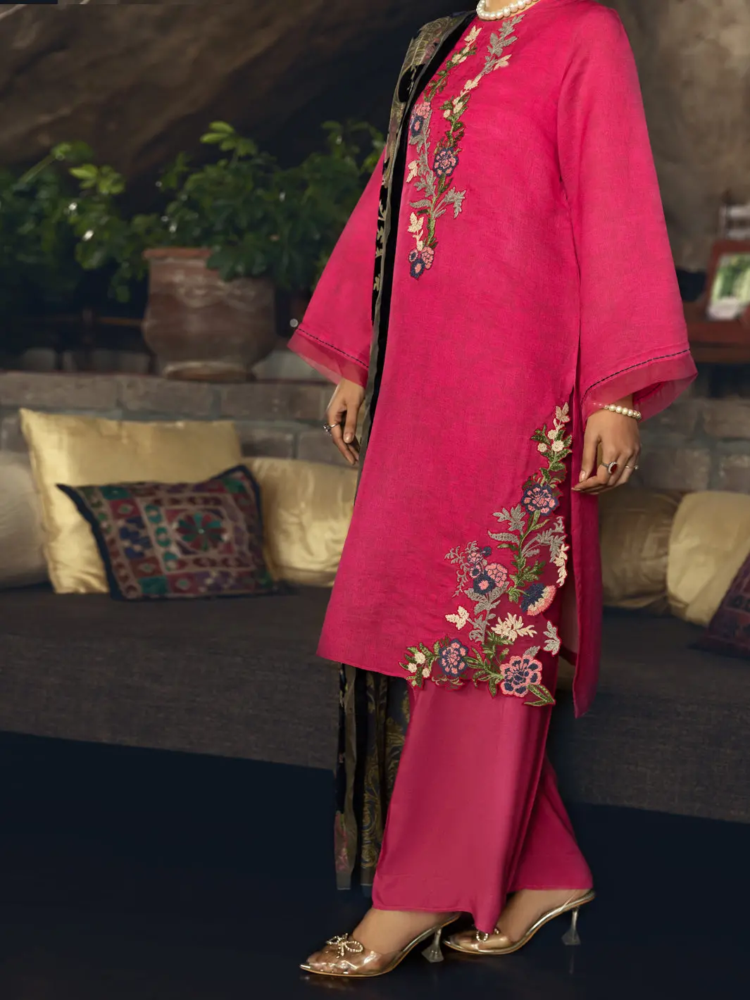 Pink Linen 3Pc Unstitched - Awp-3Ps-541 1