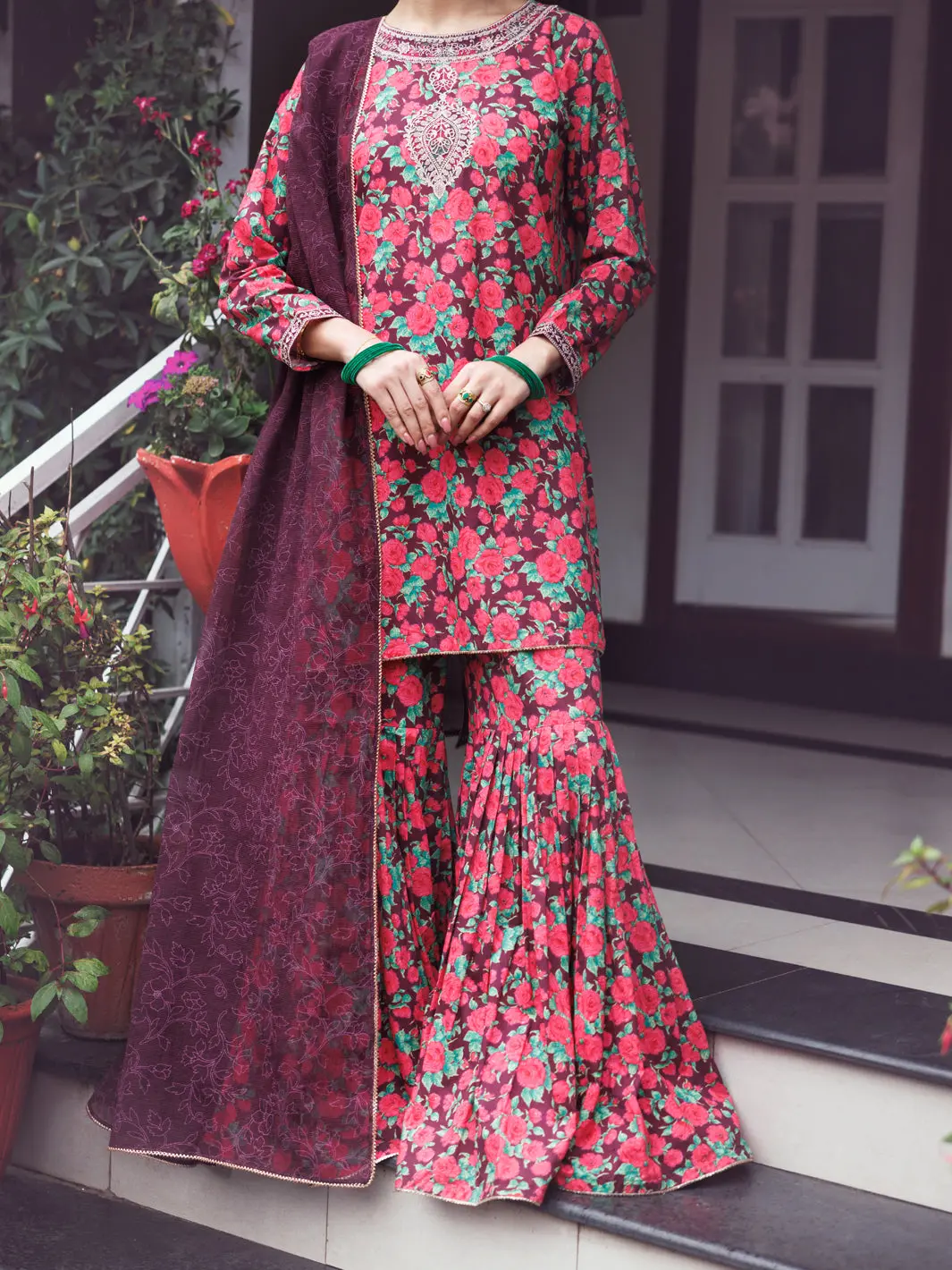 Purple Cambric 3Pc Stitched - Awp-3Ps-693 1