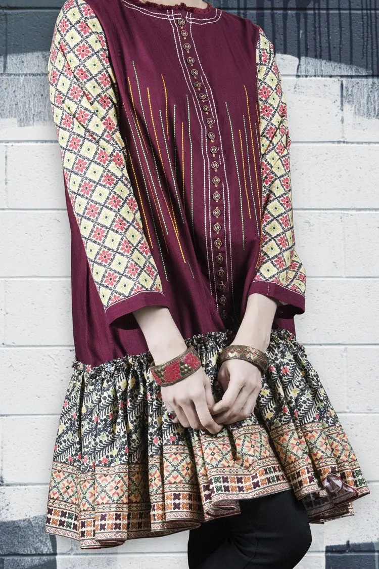 Red Khaddar Tunic - Lk-220 1
