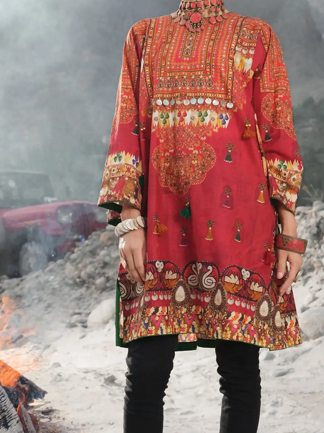 Red Cambric Tunic - Lk-231 1