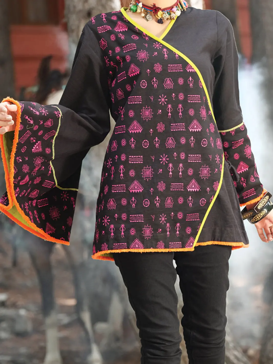 Black Khaddar Tunic - Lk-239 1