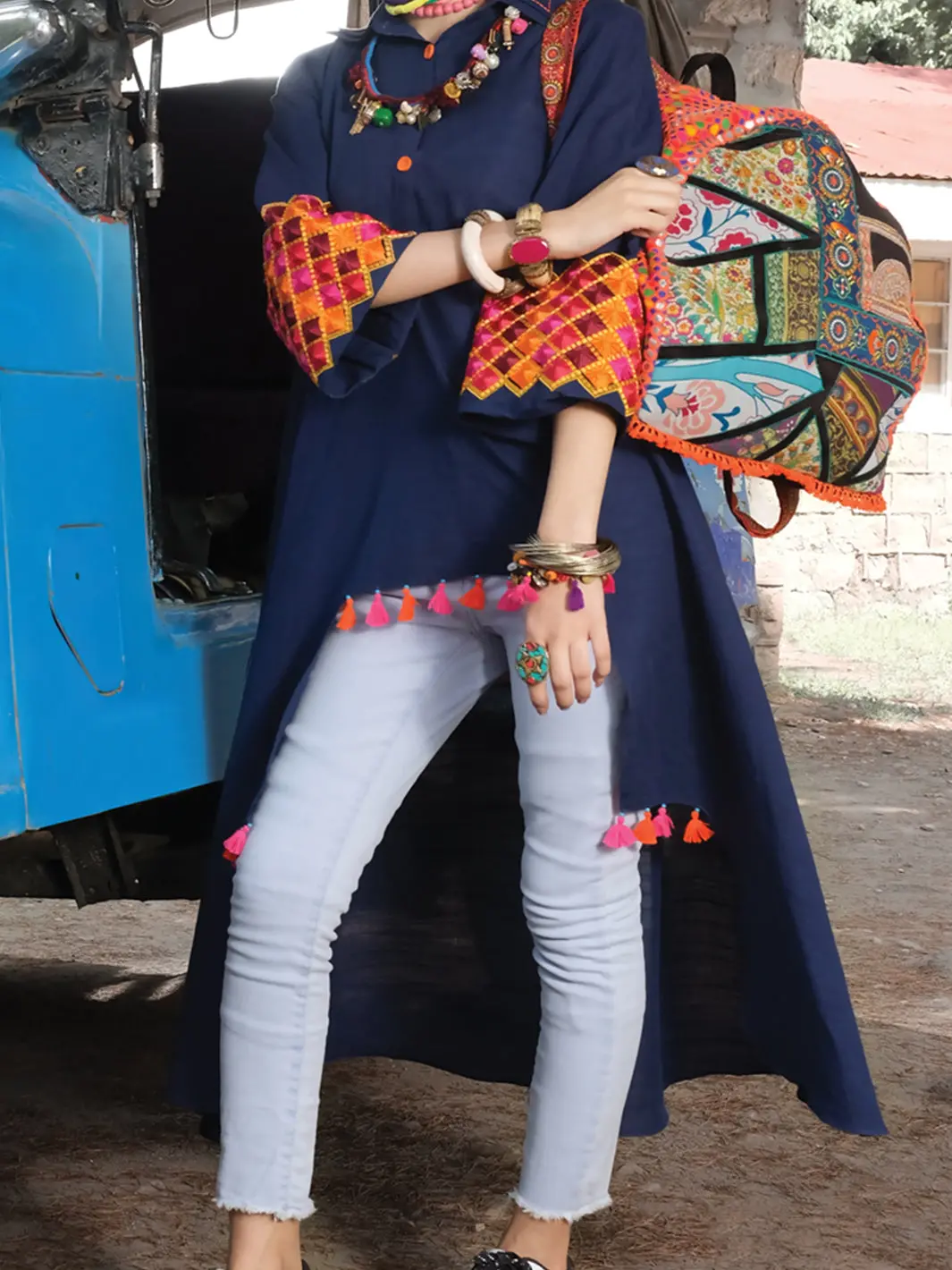 Blue Khaddar Tunic - Lk-240 1