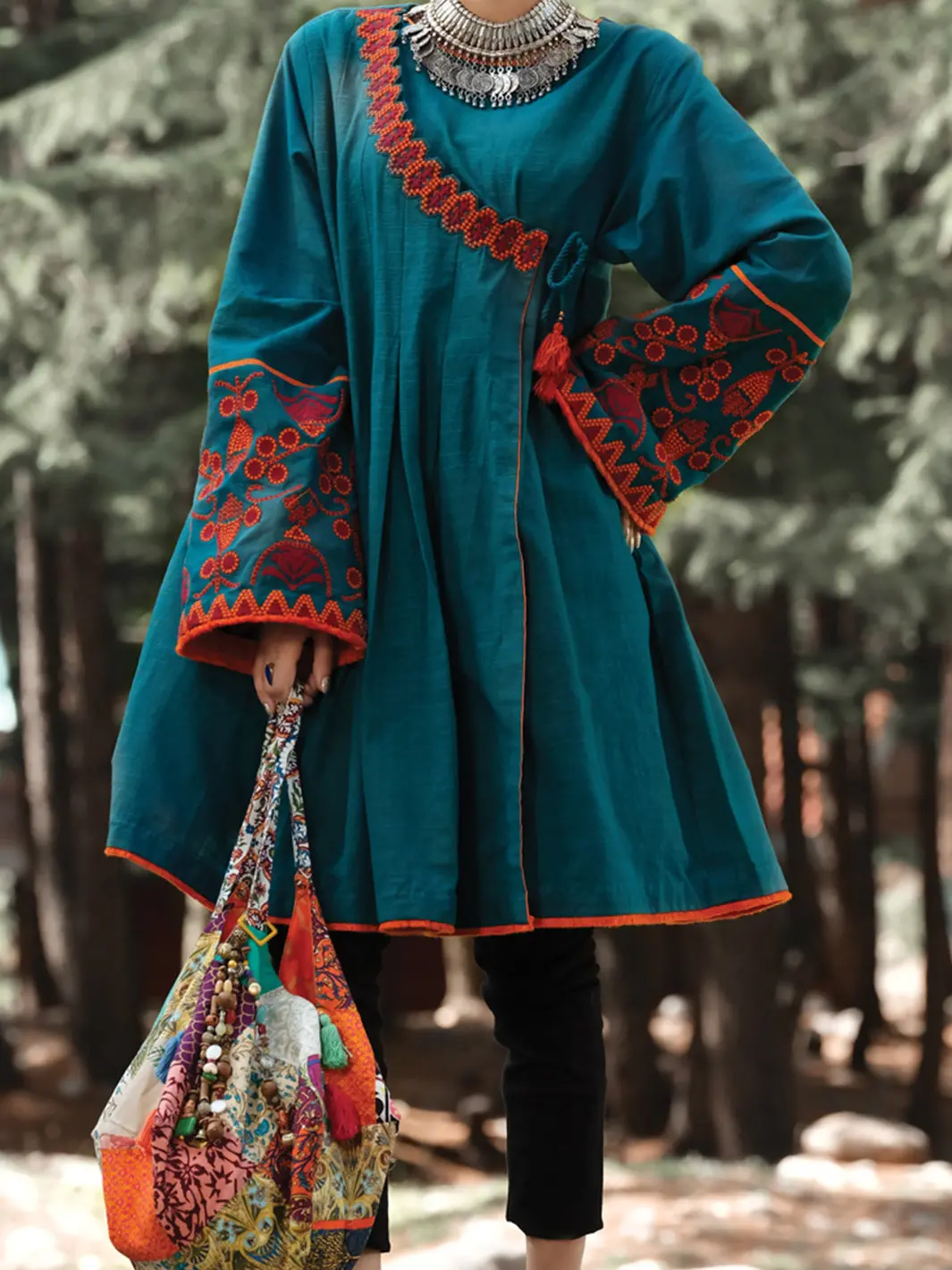 Turquoise Khaddar Tunic - Lk-241 1