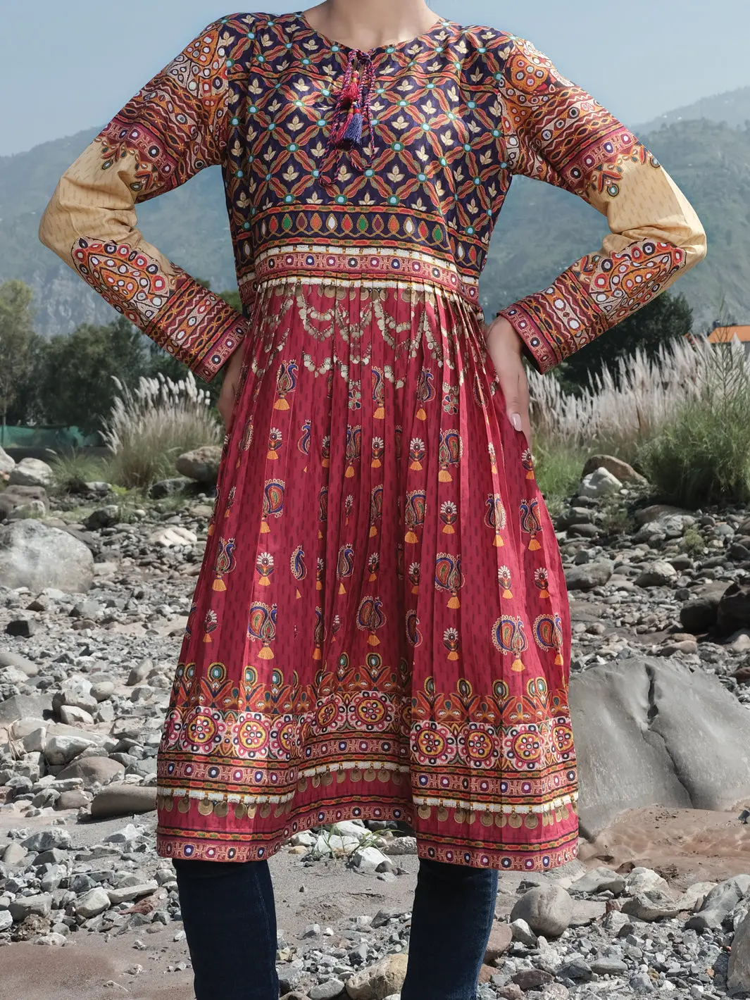 Maroon Cambric Tunic - Awp-Lk-298 1