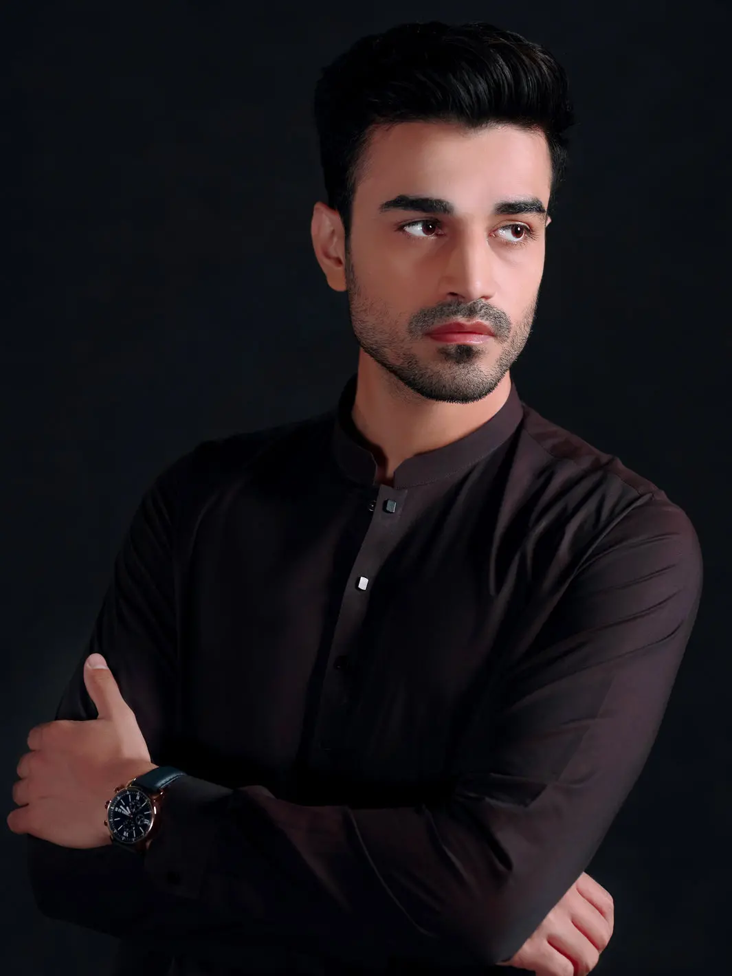 Brown Cotton Men Unstitched Fabric - Al-Maharaja-22 2