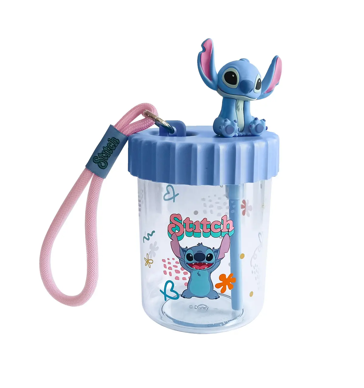 Disney Lilo & Stitch Collection Plastic Bottle With Decoration & Strap 520Ml 1