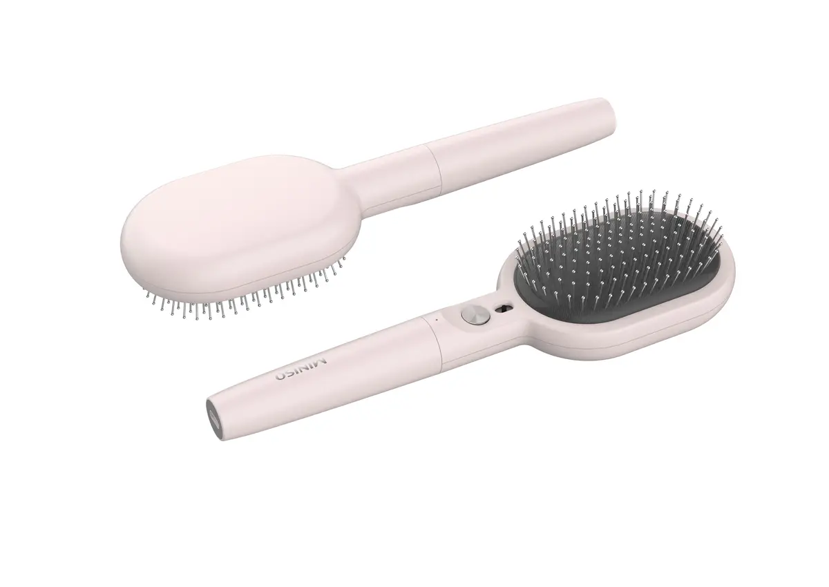 Classic Series Rechargeable Negative Lon Hair Brush Model: Ea21001(Pale Pink) 1