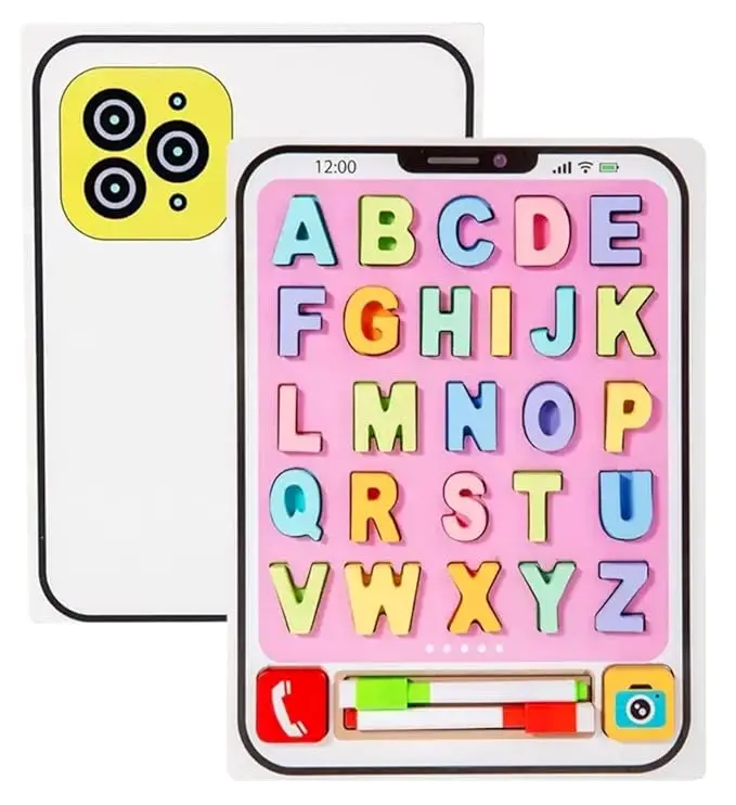 Kids Puzzle Alphabet/Numeric Ipad Style-Double-Sided Play Matching Recognition 1
