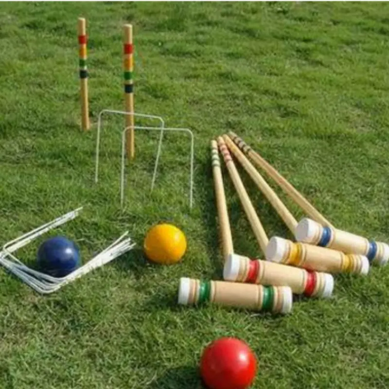 Premium Wooden Croquet 4 Players Game Set 1