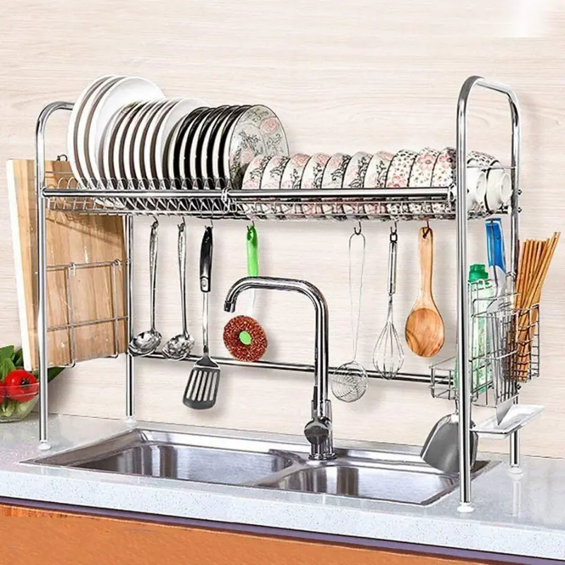Premium Stainless Steel Over The Sink Dish Drying Rack 1