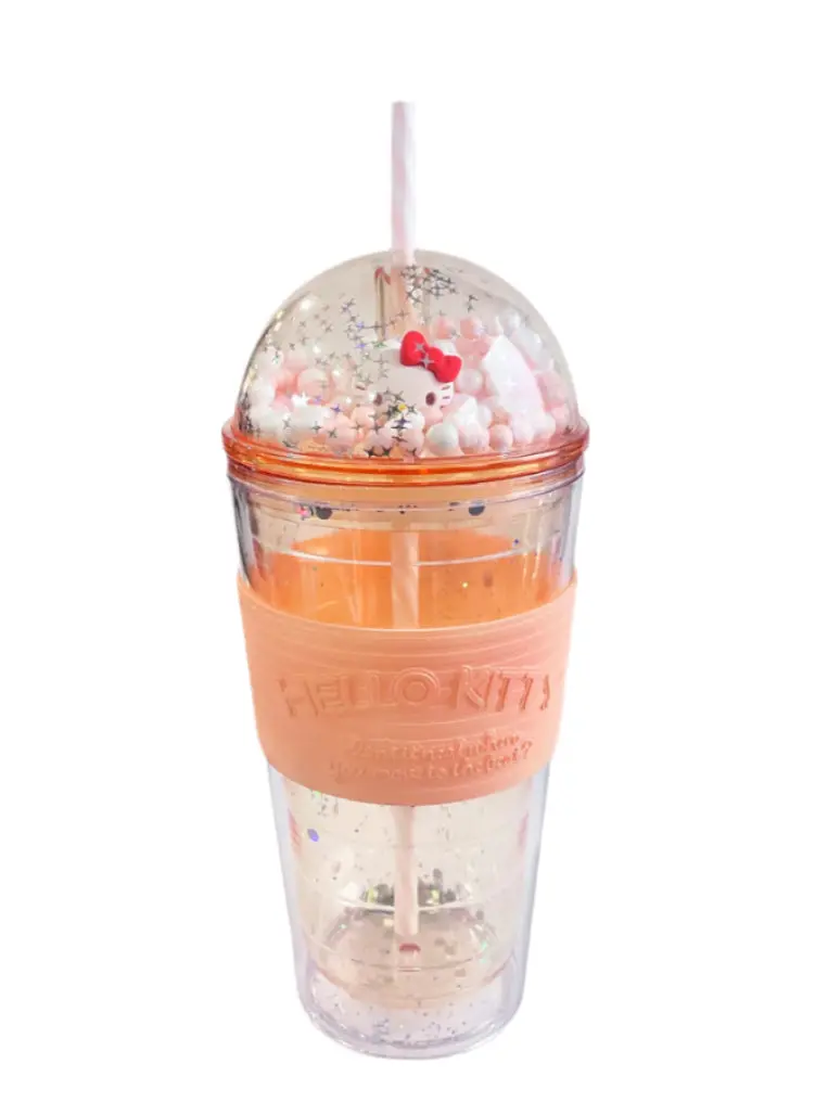 Hello Kitty Fun Party Collection Plastic Bottle With Straw 600Ml 1