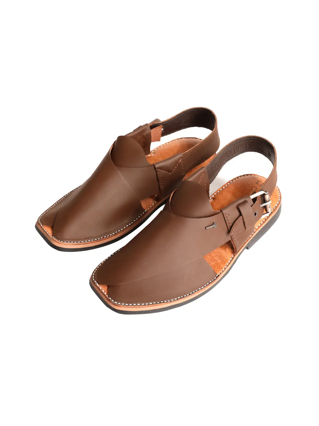 Brown Leather Peshawari Chappal - Mfw-Hc-093 1