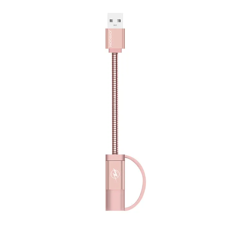 Joyroom Portable Metal Cable, 10Cm(Micro) S-M329 - Rose Gold (Android) 1