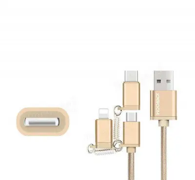 Joyroom 3 In 1 Data Cable, 1.0 Meter S-M321 - Gold 2