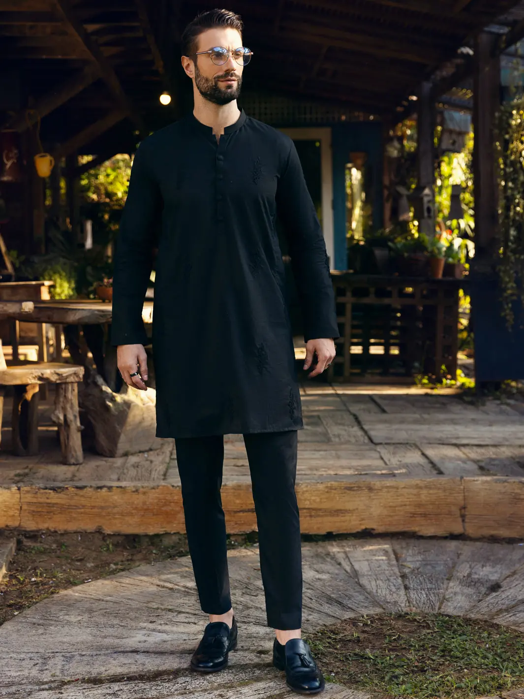 Black Kurta - Al-K-1103B 1