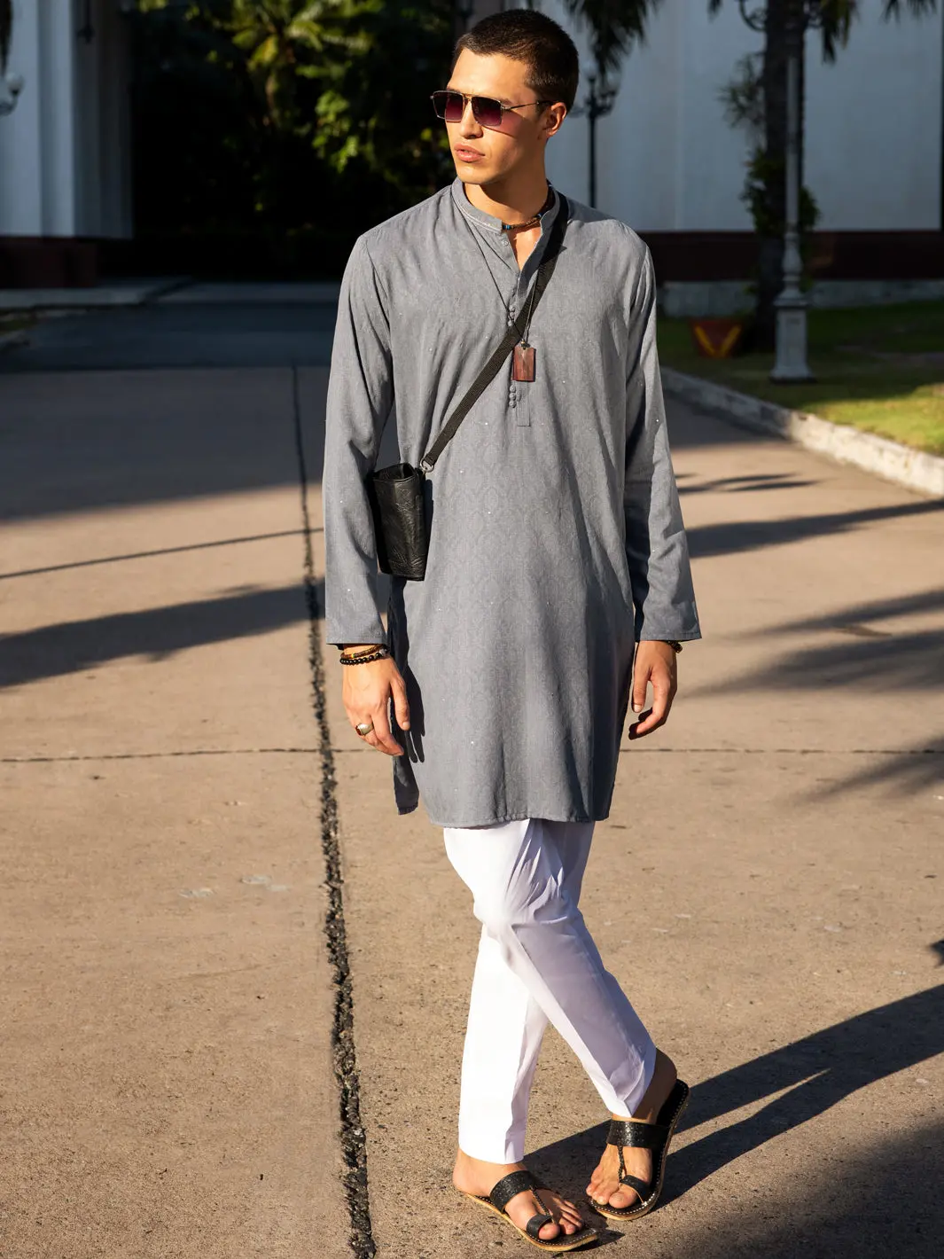 Blue Blended Kurta - Al-K-1149C 1