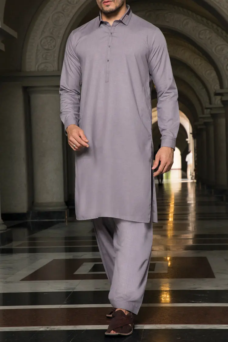 Purple Blended Kameez Shalwar - Al-Ks-2349 1
