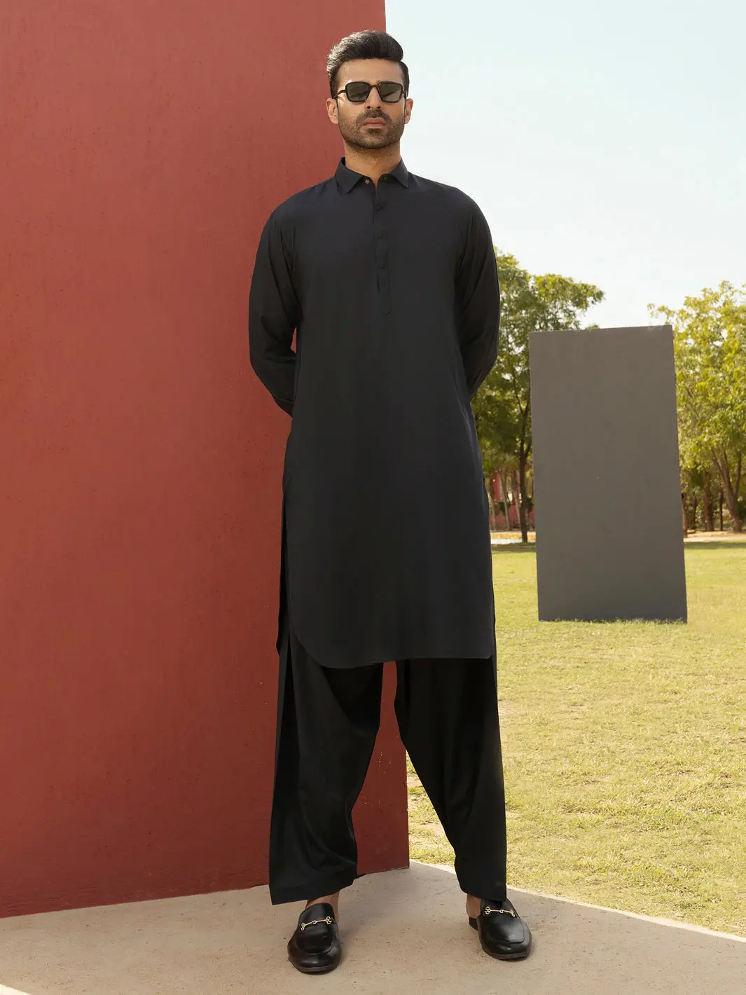 Deep Blue Kameez Shalwar - Alwa-Ks-271 1