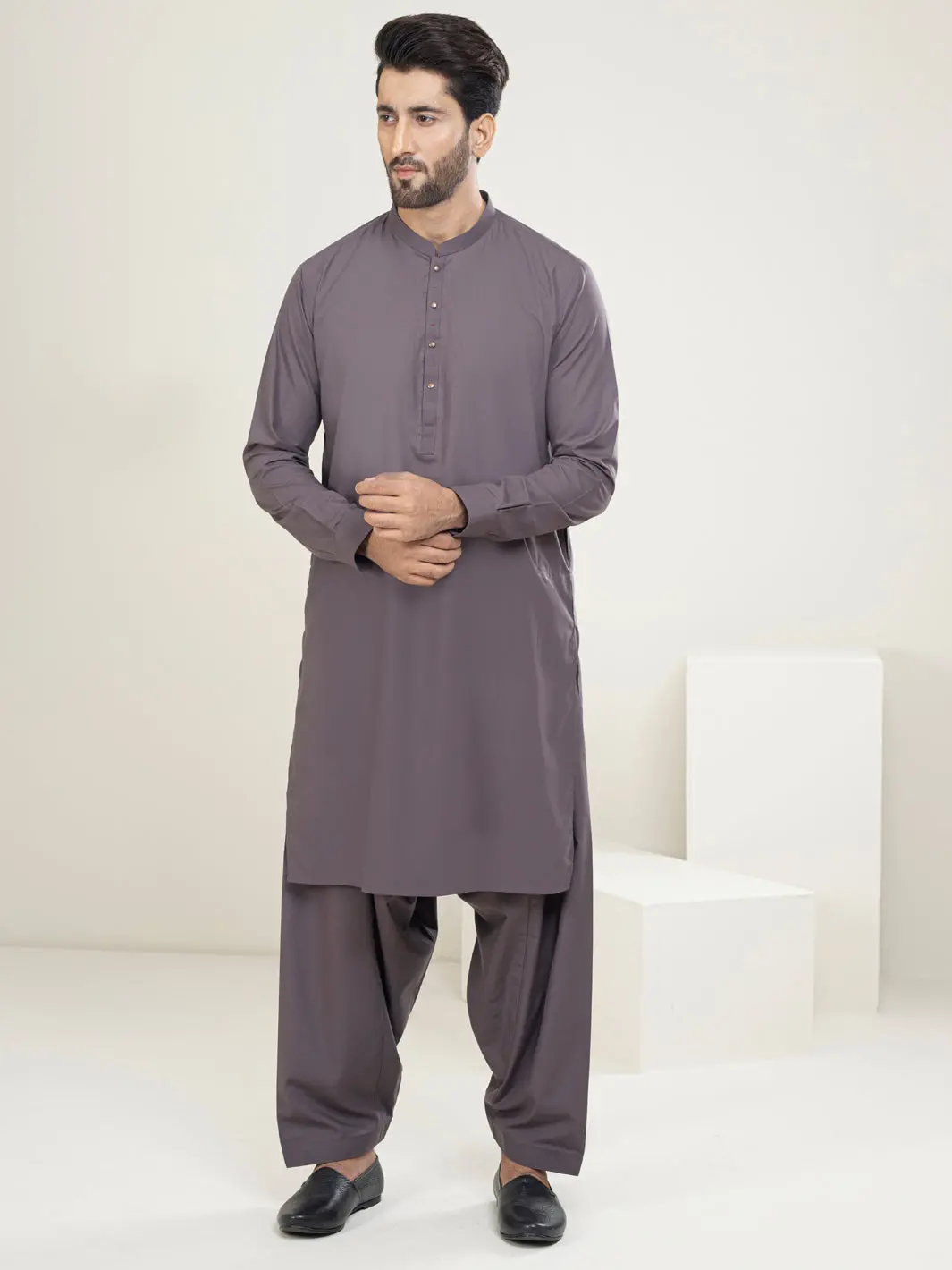 Dull Purple Kameez Shalwar - Al-Ks-2953 1