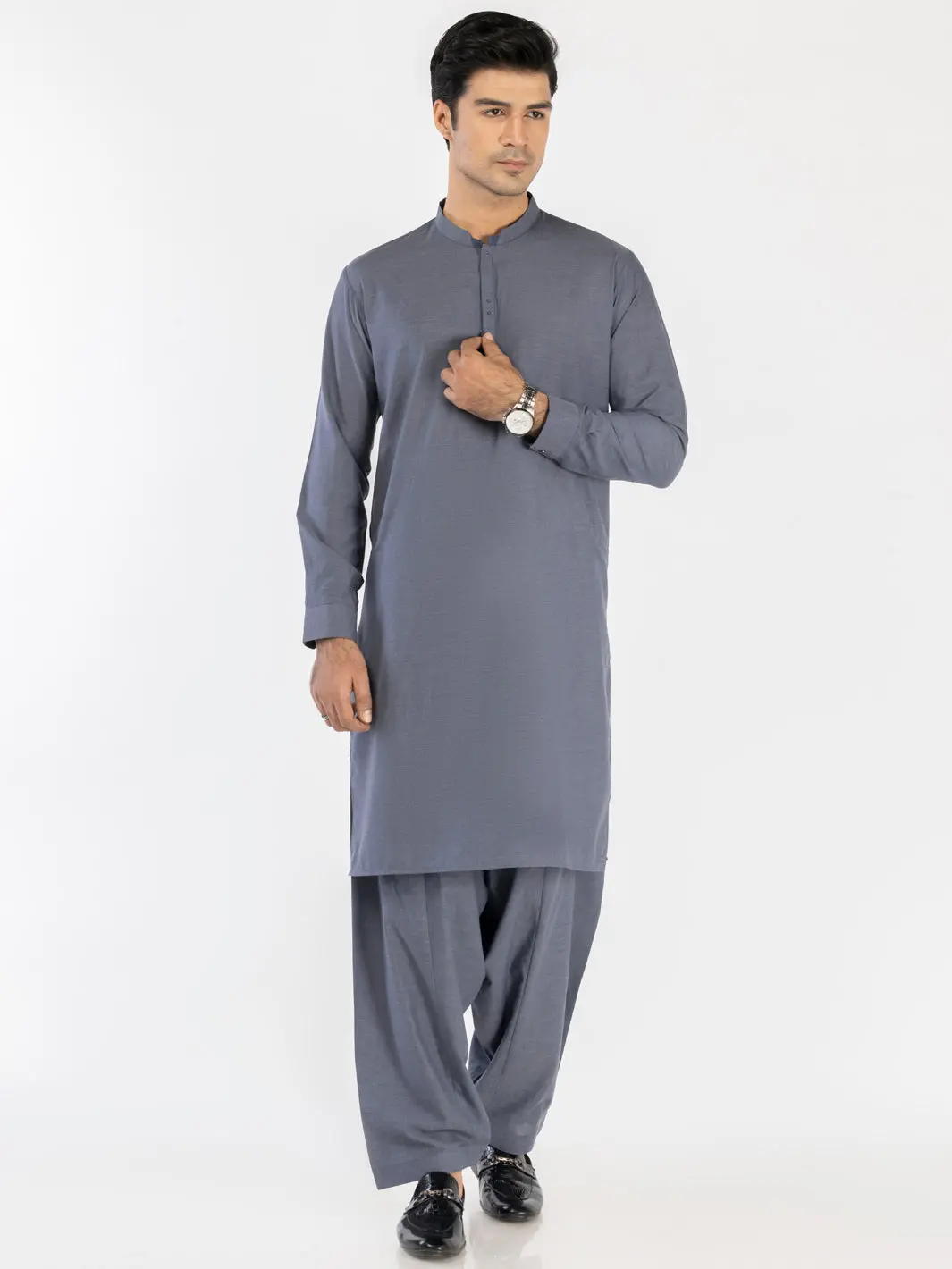Blue Blended Kameez Shalwar - Al-Ks-3162 1