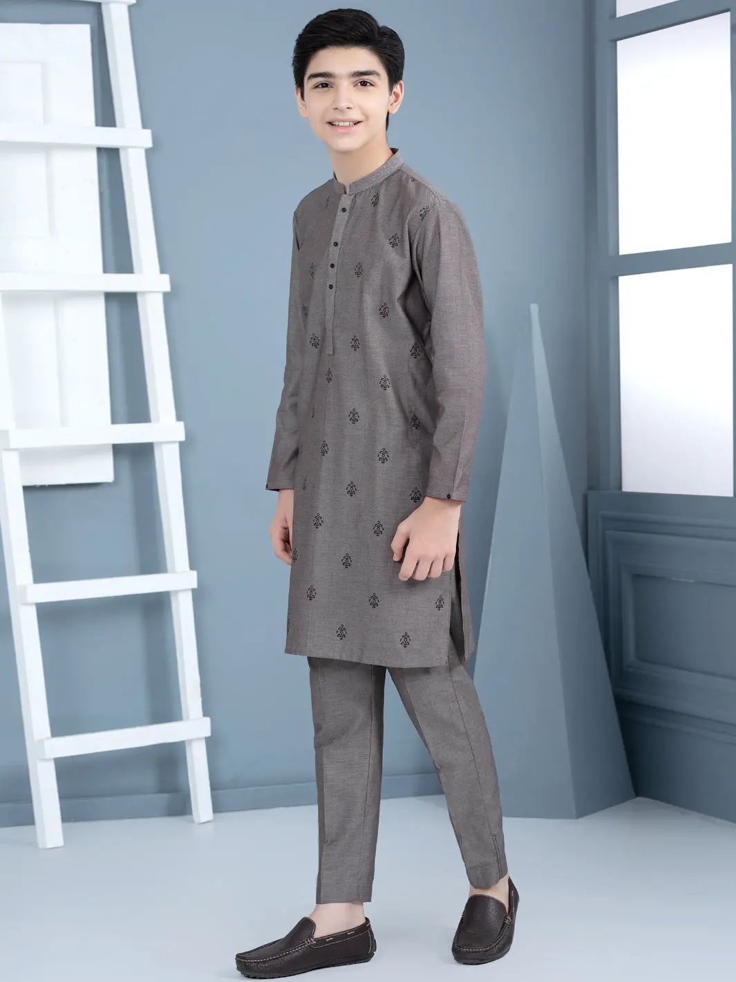 Brown Blended Kurta Trouser - Alt-Kt-018 1
