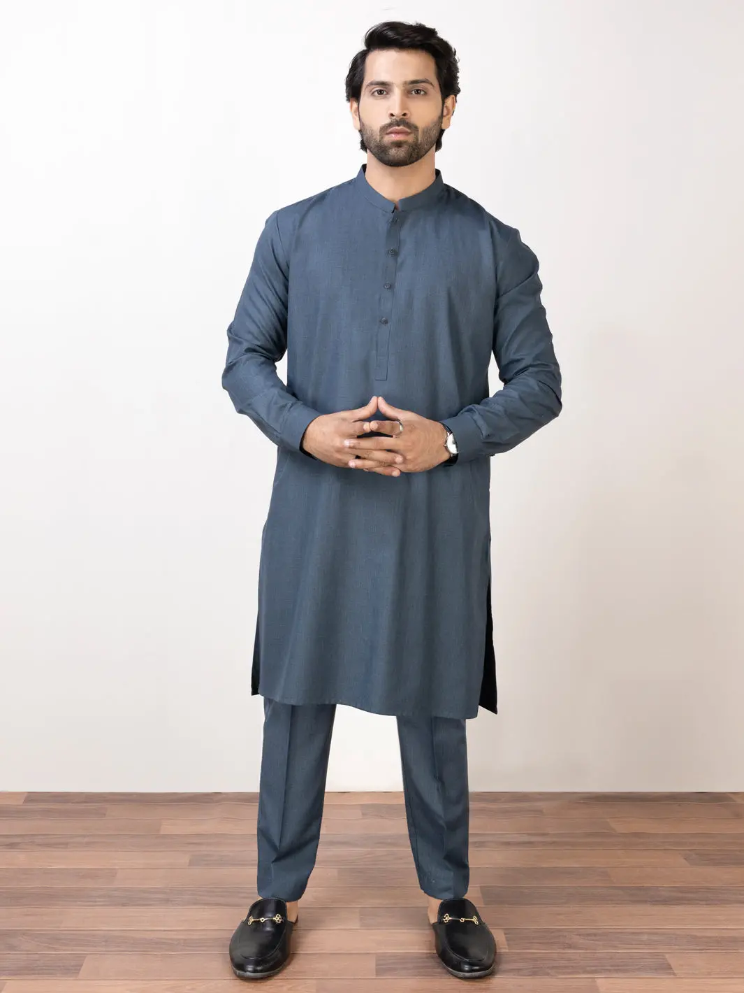 Blue Kurta Trousers - Al-Kt-2918 1