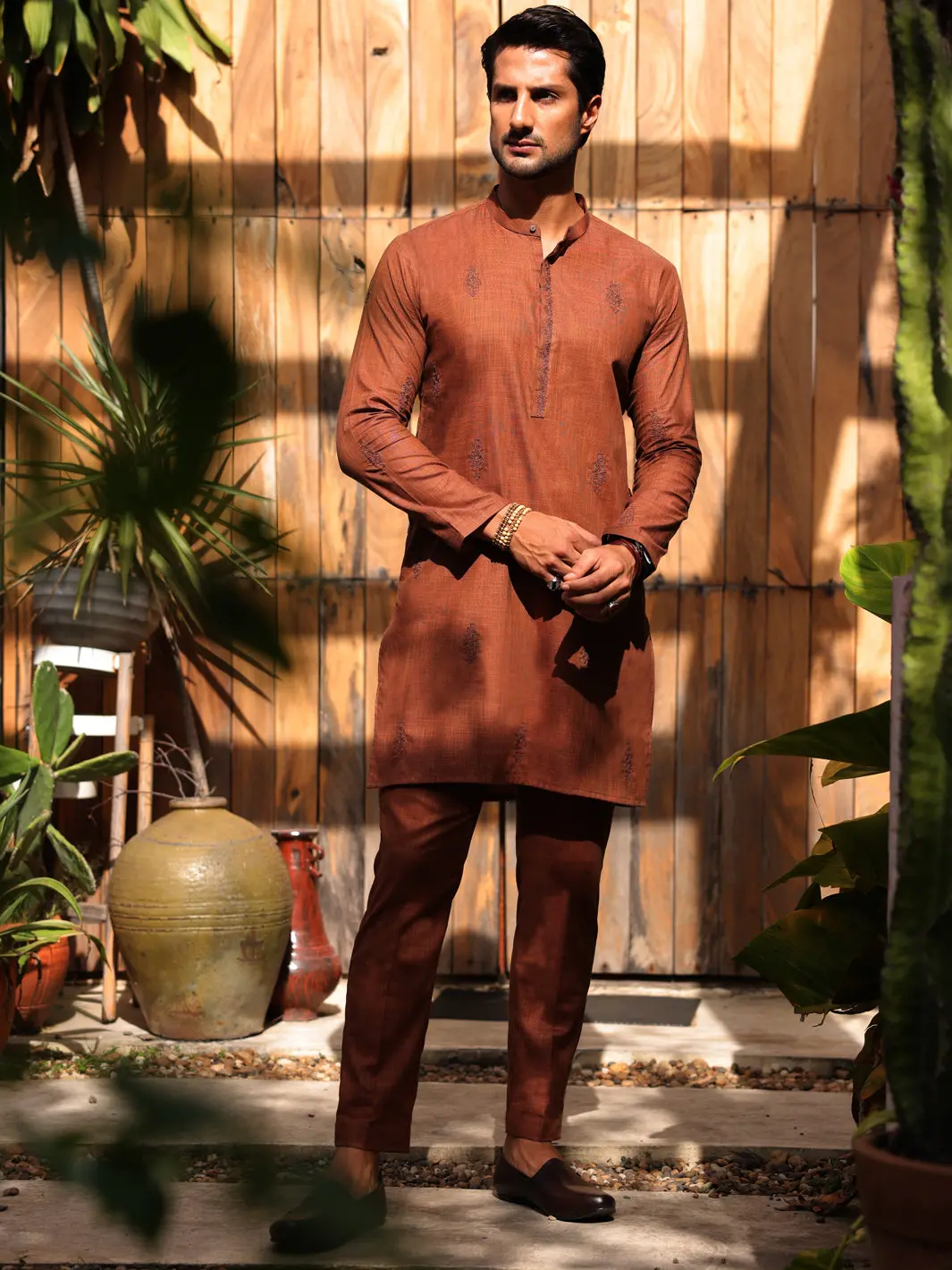 Rust Cotton Kurta Trouser - Al-Kt-2931 1
