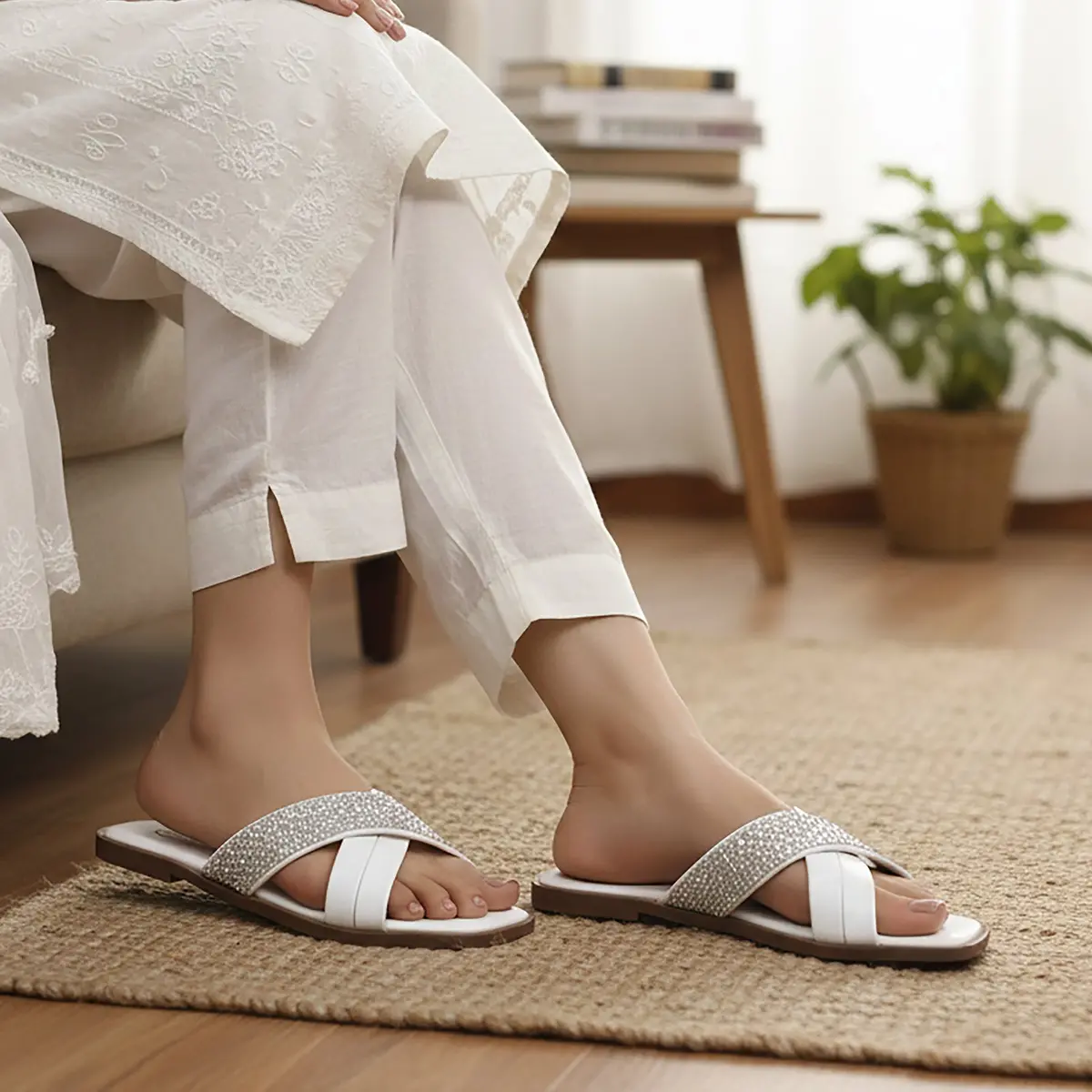 Women's Cross-Strapped Flats 1
