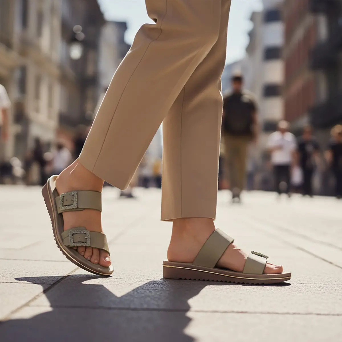 Women's Buckled Slippers 1