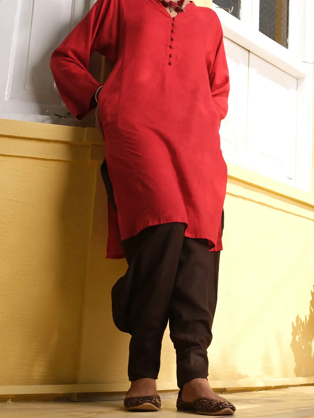 Red Linen Tunic - Alcr-Lk-1003 1