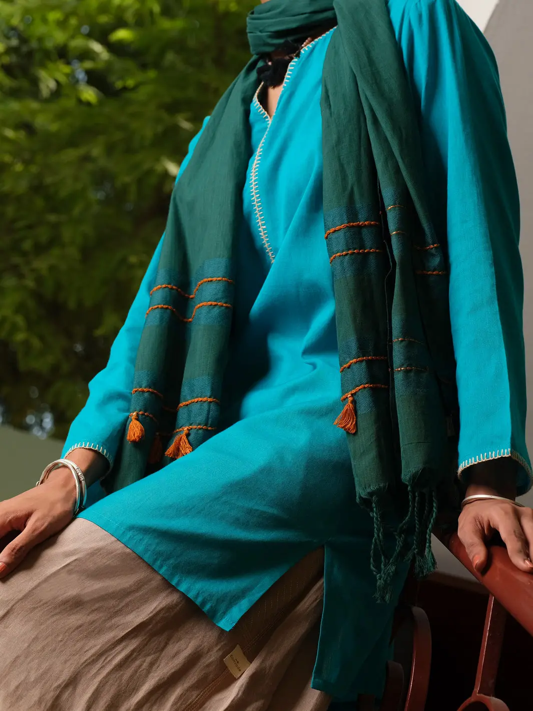 Ferozi Hand-Woven Cotton Tunic - Alcr-Lk-1007 1