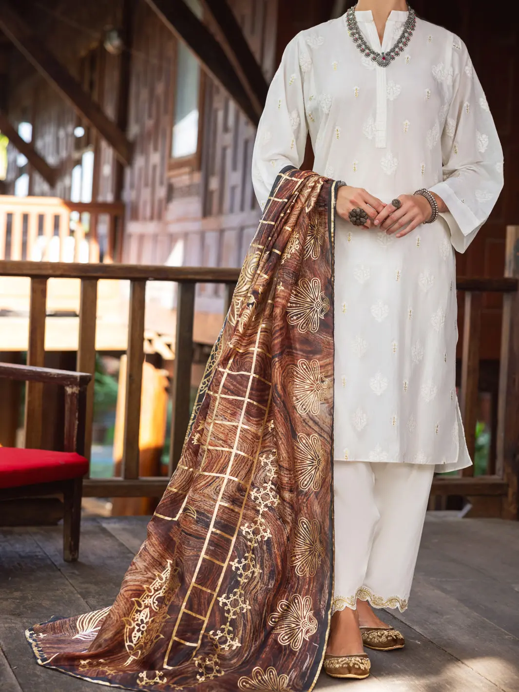 Off White Lawn Kurti - Alp-Lk-1836 1